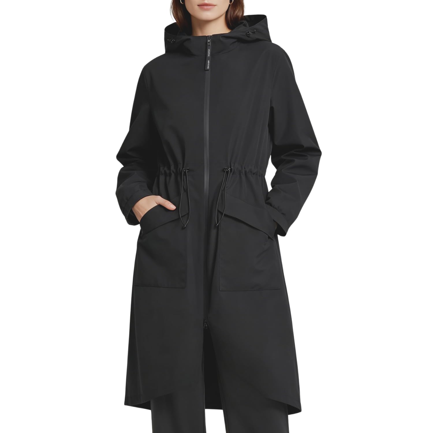 PUFFIT Regenjacken Damen Lang Wasserabweisend Kapuzen Laufjacke Damen Atmungsaktiv Leichte