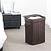 SONGMICS Bamboo Laundry Hamper Storage Basket Foldable Dirty Clothes Hamper with Lid Handles and Removable Liner Rectangular Dark Brown ULCB10B