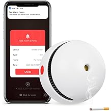 1 Pack Interconnected Smart Smoke Detector Smoke Alarm Bluetooth Real-Time App Alerts, Wi-Fi Smoke Detector Fire Detectors for Home Connectivity &amp; 10-Year Battery Life &amp; Multi-User Binding