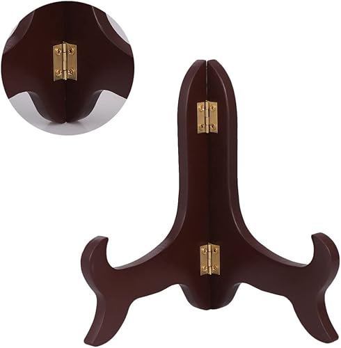 Miniatura 8 de VALICLUD Decoración dorada Soporte de exhibición de madera Soportes de placa para soporte de placa de exhibición Caballetes Marco de imagen Soporte