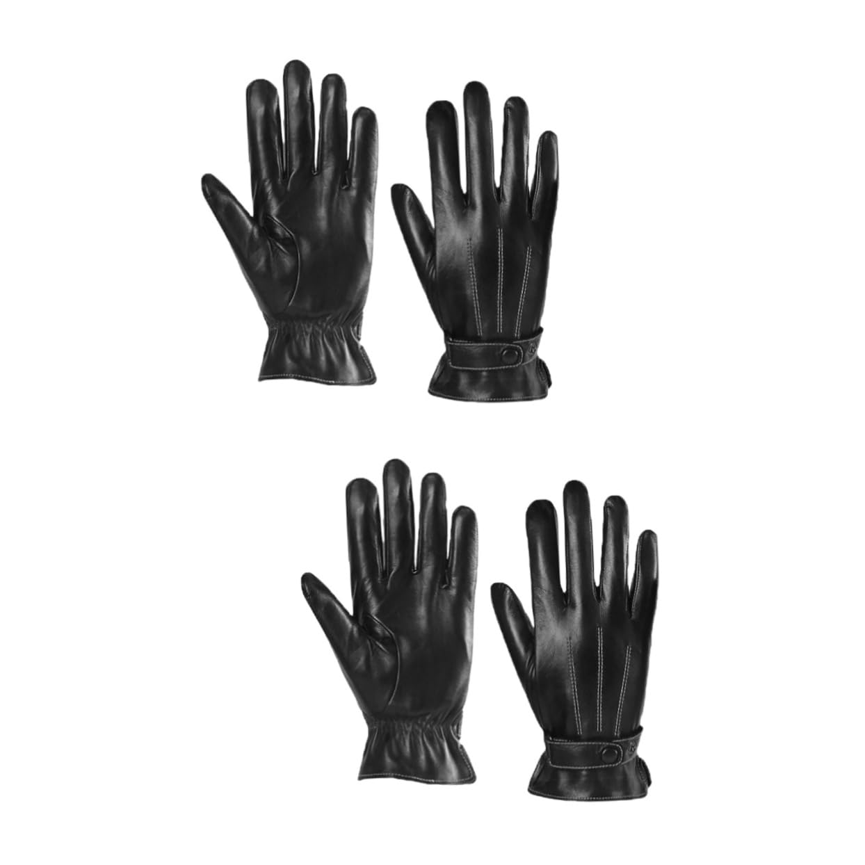 Guantes de conducción contra manos heladas con cuero PU impermeable 8