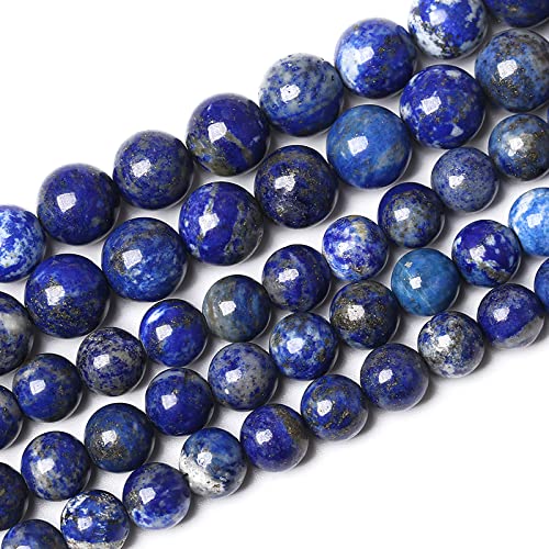 36PCS 10mm Natural Lapis Lazuli Gemstone Blue Stone Round Loose Spacer Beads for Jewelry Making DIY Bracelet Necklace 15 Inch,Energy Stone Healing Power (10mm, Lapis Lazuli)