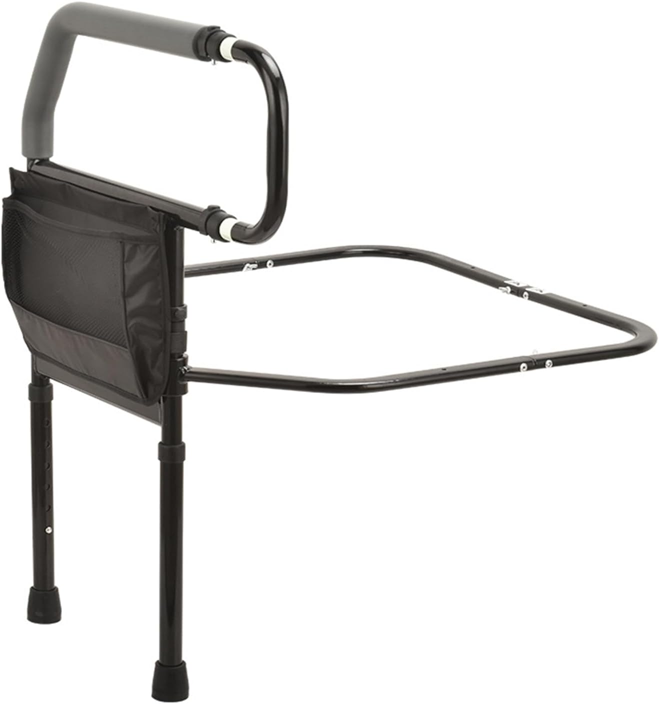 LENND Bed Rail for Elderly, Bed Assist Grab Bar Handle with Storage Pocket, Safety Bed Rails for Elderly Adults Getting in & Out of Bed at Home and Dorm - Fit King, Queen, Full, Twin