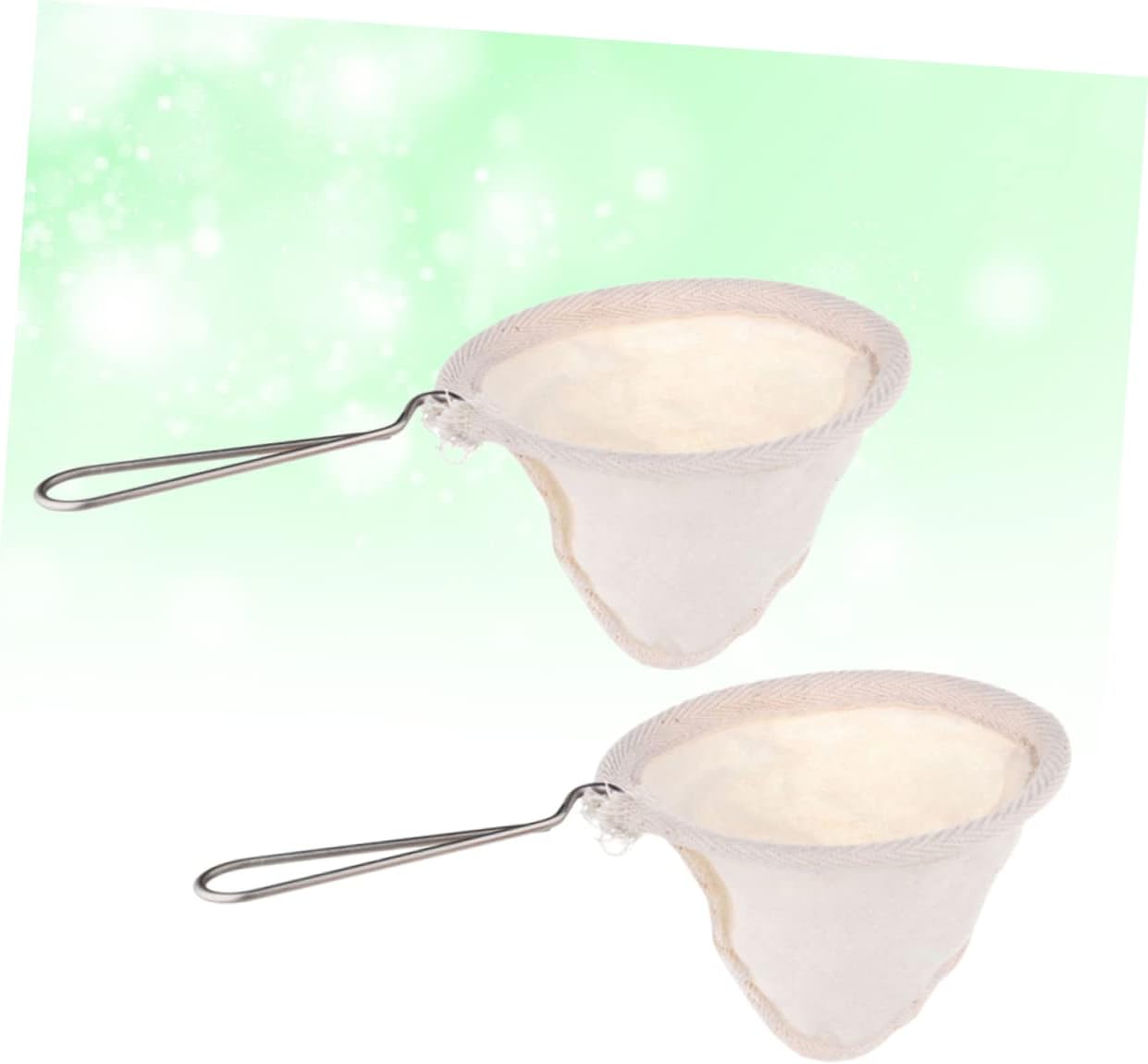 Ciieeo 2pcs Reusable Stainless Steel Coffee Filter with Handle Eco-friendly Cloth Strainer for Balanced Flavor Extraction Home and Coffee Shops