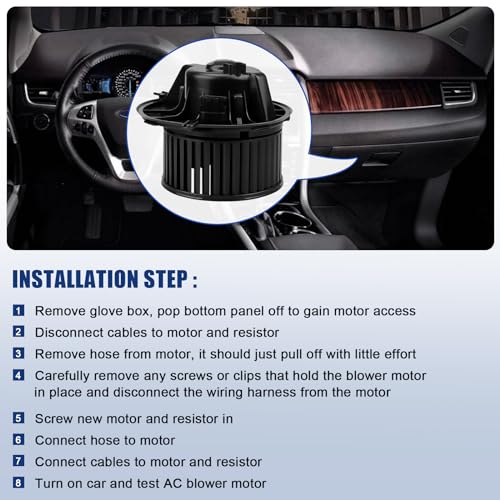 Image of AC Blower Motor with Fan Fits for Volkswagen VW Jetta GTI Golf Eos Tiguan CC Rabbit Passat, 2006-2013 Audi A3, HVAC Heater Blower Motor, Replace 700182, 1K1-819-015