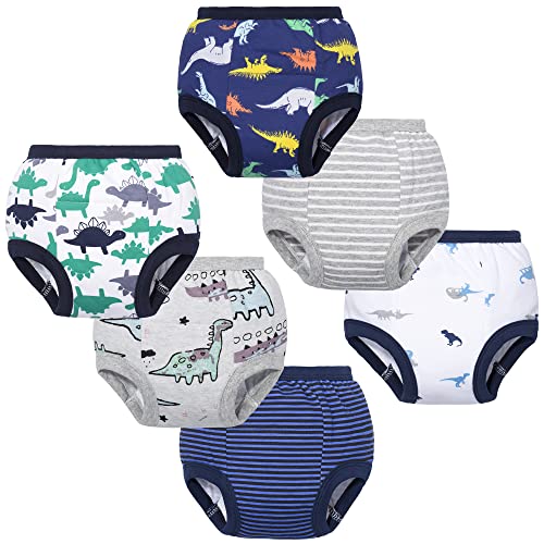 BIG ELEPHANT Baby Potty Training Pants, Cotton Soft Absorbent Training Underwear 6 Pack, 4T