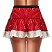 Fldy Womens Christmas Dance Skirt Santa Elf Skater Dress Role Play Short Fancy Dress Party Custome Red Medium