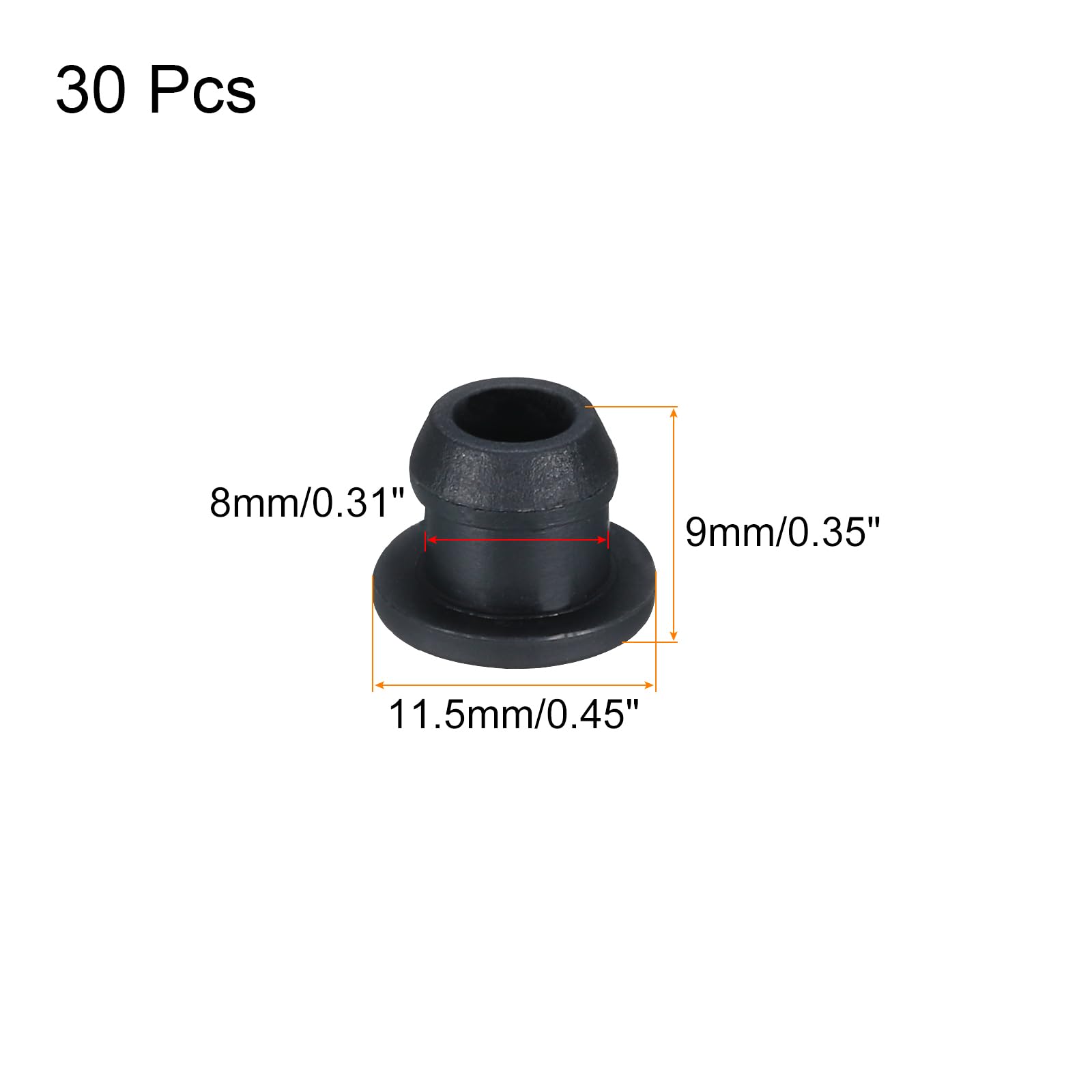 Bouchons De Trou Ronds En Silicone TOP-VIGOR - Lot De 30, Diamètre 8 Mm - Pour Cuisine, Salle De Bain