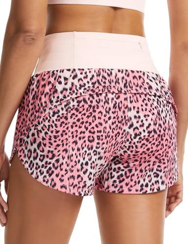 Image of THE GYM PEOPLE Womens High Waisted Running Shorts Quick Dry Athletic Workout Shorts with Mesh Liner Zipper Pockets