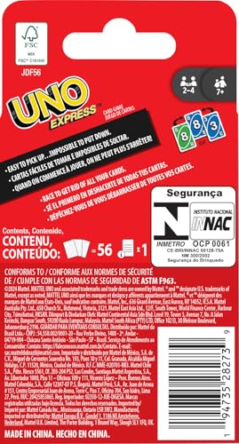 UNO, Mattel 56 Karten Express Kartenspiel für Kinder, Erwachsene & Spieleabend – Bild 5