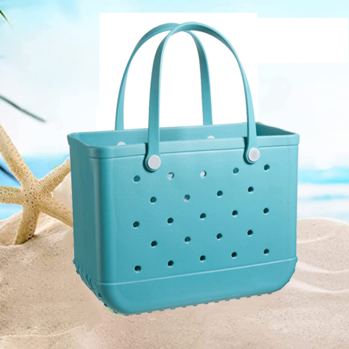 Bolso de Playa Grande Impermeable, Bolsa de Goma para Playa de EVA para Mujer con Agujeros, Bolsas de Viaje portátiles a Prueba de Arena, Lavable, para Al Aire Libre(Color:Violeta)