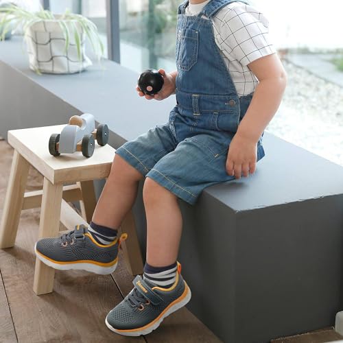 Kids Sneakers for Boys Girls Athletic Running Walking Shoes Lightweight Sports Tennis Shoes Adjustable Strap Sneaker for Little Kid Big Kid Gym School2