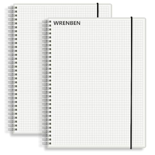 WRENBEN A5 Spiral Notebook 120gsm Graph Paper Notebook 160 Pages...
