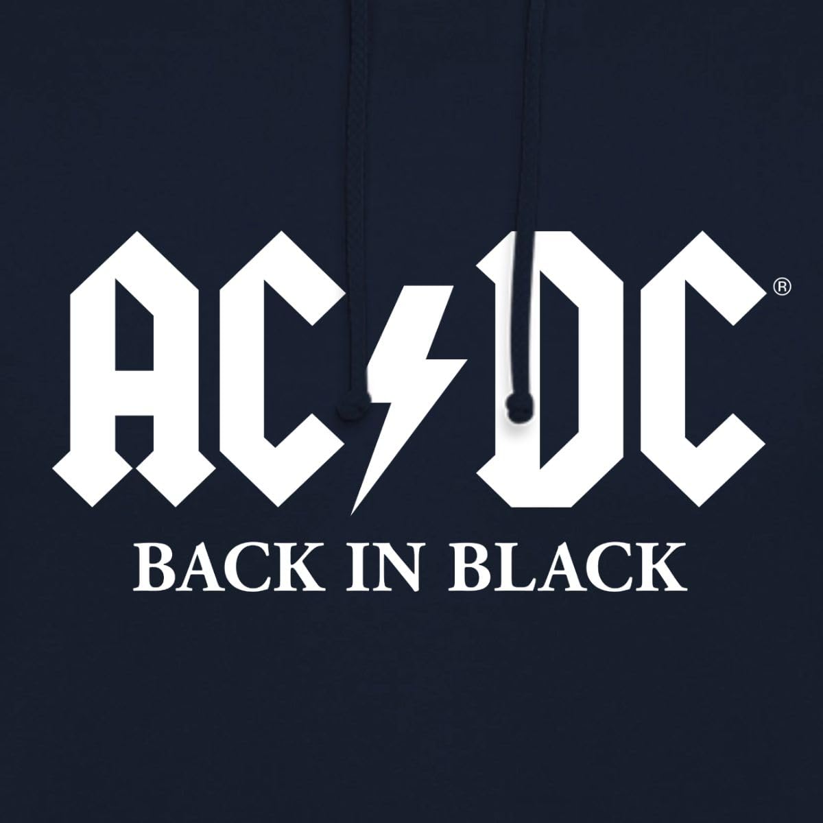 Spreadshirt AC/DC Back in Black Album Logo Blanc Sweat À Capuche Unisexe