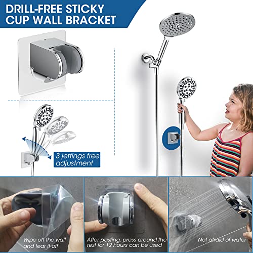 Ducha Combo Rotativa Dual 7.5" con 9 Modos de Spray miniatura 5