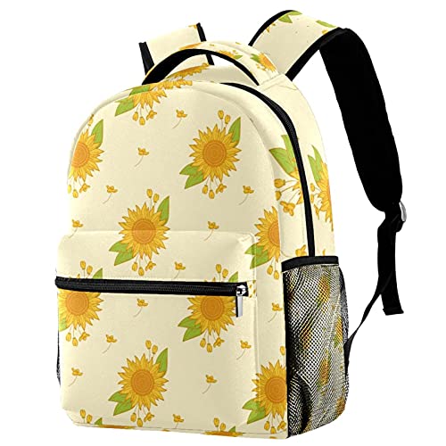 Sac à dos tournesol jaune pour ranger les affaires d'école et de voyage