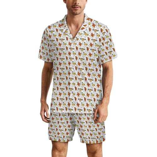 Vêtements de détente homme pour vos week-ends de relaxation en pyjama doux à boutons 2 pièces