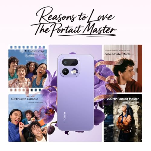 Image of realme 16 Pro 5G Smartphone 8+256GB Orchid Purple, 144Hz AMOLED Display, 7000mAh Battery, 80W SuperVOOC, 200MP Primary Camera 50MP Front Camera, MediaTek 7300-Max Processor, IP69