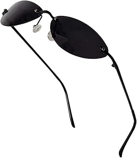 Chic サングラスファッションクールマトリックスネオスタイルの偏光サングラス男性スリムリムレスサングラス (Frame Color : ブラック)