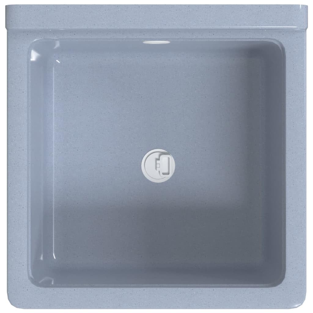 vidaXL Fregadero Lavabo de Pared Resina Gris 40x40x24 cm, Fregadero utilitario, Lavabo de Cuarto de baño, lavamanos, Lavabo utilitario, Lavabo