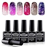 Perfect Summer Color Changing Nail Gel Polish Set - Soak Off LED Chameleon Temperature Changes Polish,10ml Each #01