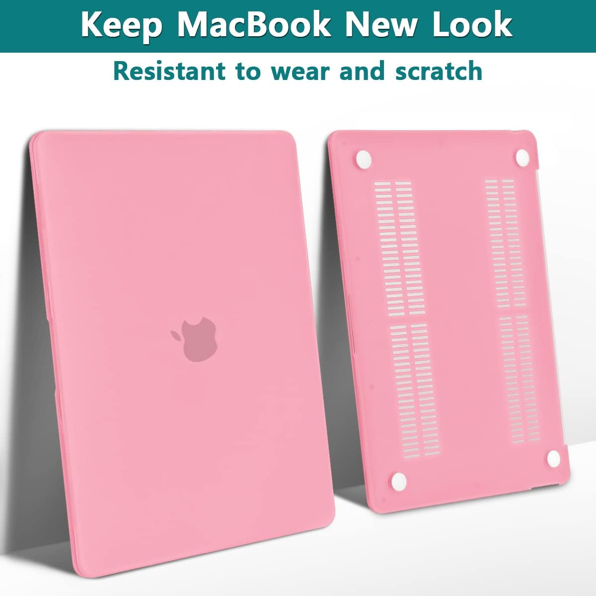 Teryeefi Case for MacBook Pro 13 inch 2022 2021 2020 M1 M2 A2338 A2289 A2251 A2159 A1989 A1706 with Touch Bar & Touch ID, Plastic Crystal Hard Shell & Keyboard Skin for 2016-2019 Mac Pro 13, Pink - Image 4