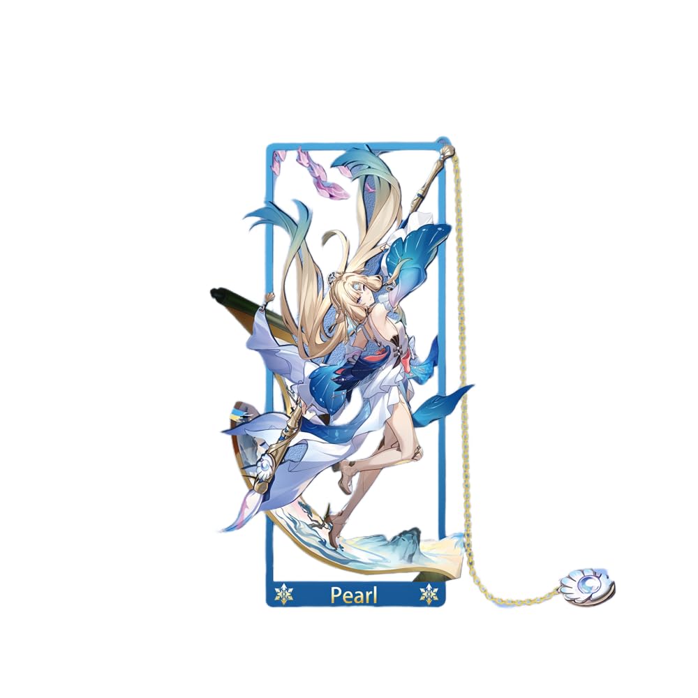 1PC Honkai: Star Rail Figure Metal Bookmark Game 9cm Bookmark with Chain Stationery Gift (Pearl)