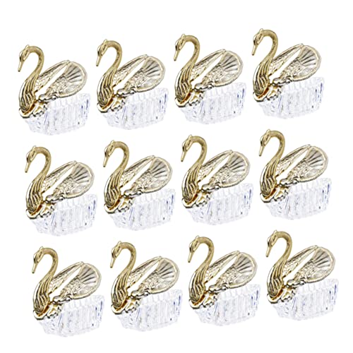 GOOHOCHY 12pcs Swan Candy Holders Candy Tray Table Decorations Candy Containers Candy Jar Swan Miniature Swan Figurine Dessert Plates Swan Candy Bowl Swan Statue Wedding Candy Box