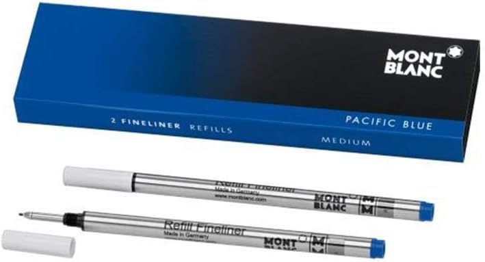Fineliner Refills (M) Royal Blue 124499 / Pen Refills for Fineliner and Rollerball Pens by Montblanc / 2 x Fiber Tip Pen Refill