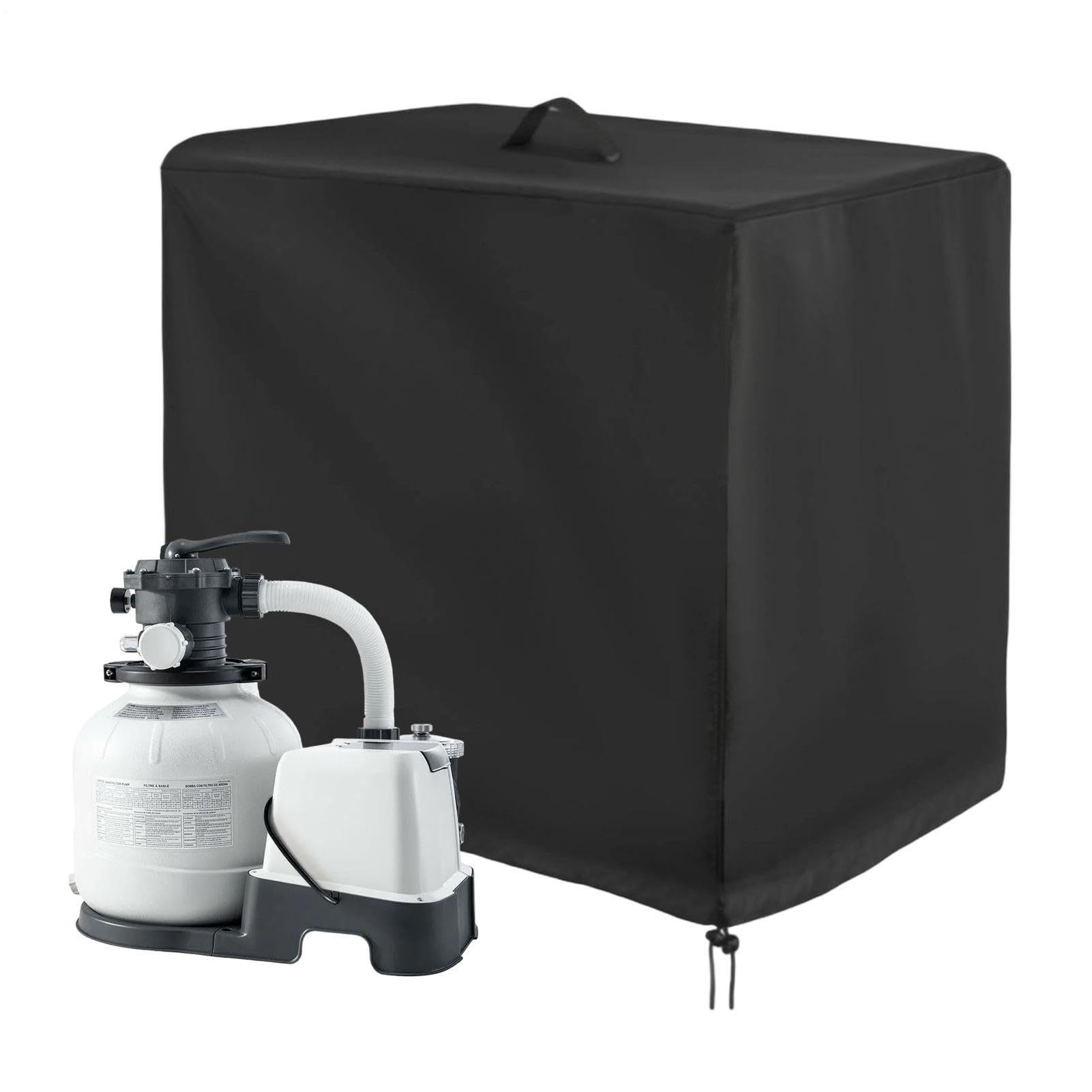 Cubierta para Bomba De Piscina - Impermeable Cilindro Filtro,Protector Filtro con Cordón Y Cremallera - Protección contra Viento Lluvia Residuos Sol y Evaporación de Agua en