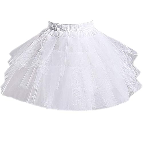 Kumeng Kids White Mini 3 Layers Wedding Flower Girl Petticoat/Underskirt/Crinoline Slips