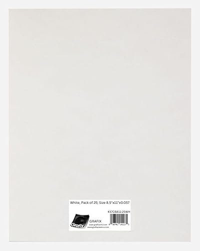 Miniatura 10 de Grafix de peso medio, láminas de madera prensada de 12 x 12 pulgadas, paquete de 25 unidades de color blanco.