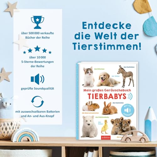 Mein großes Geräuschebuch – Tierbabys: Mit 43 Sounds | Hochwertiges Soundbuch mit realistischen Sounds für Kinder ab 24 Monaten