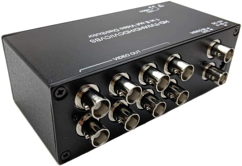 CCTV Camera Pros VDS-1008HD 1 to 8 BNC HD Video Splitter for AHD, HD-TVI, HDCVI, Analog Surveillance Cameras | 720p, 1080p, 3MP, 4MP, 5MP Resolution | RG59 / RG6 Coax Cable Compliant