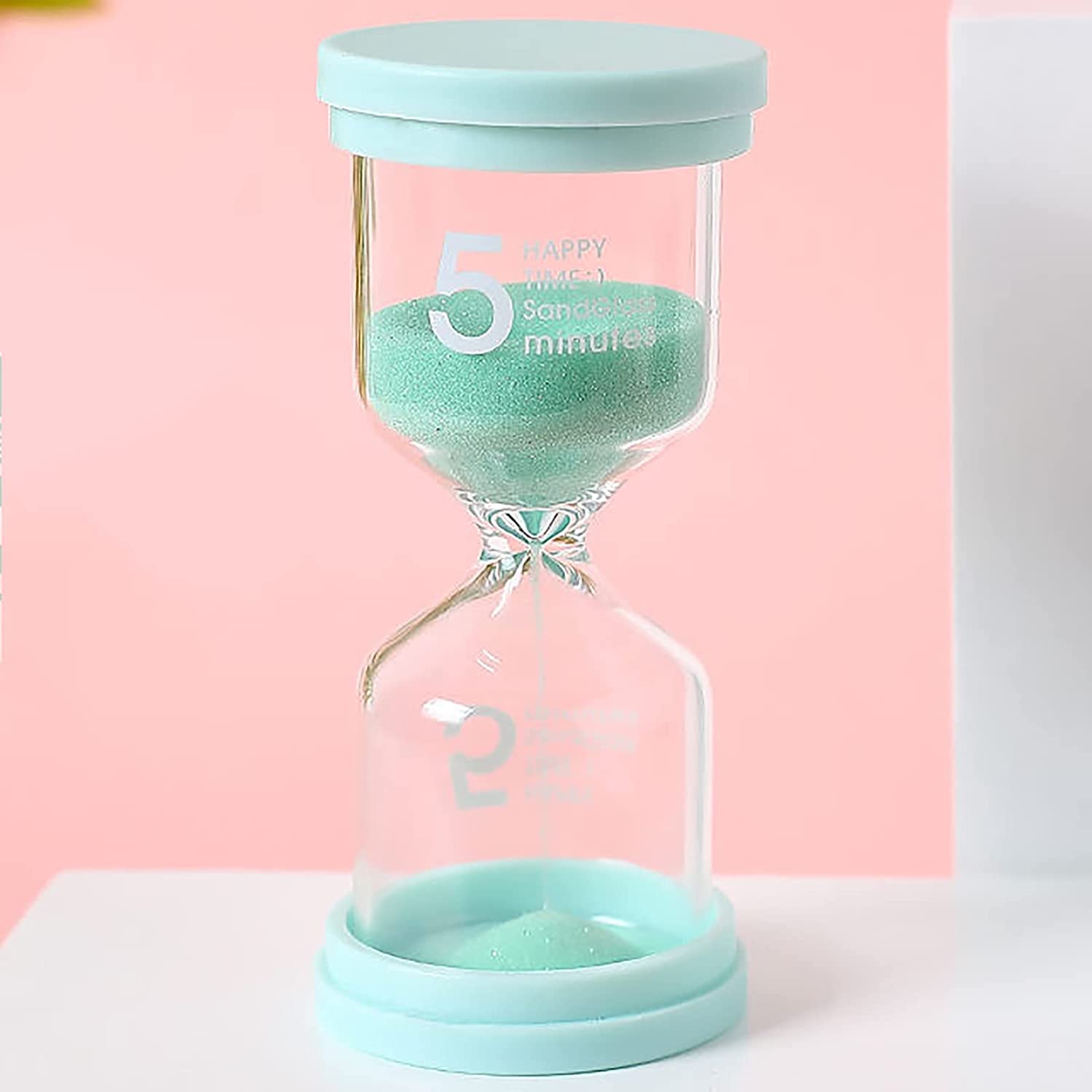 timer， Sand Timer Plastic Sandglass Colorful Hourglass Clock 1/3/5/10/15/30/45 Minutes(Green,30 minutes)