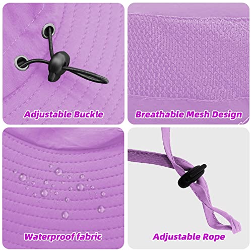 Fishing Hat For Men Sun Protection Hat With Removable Mesh Face Neck Flap Cover Windproof Strap For Men And Women Purple #TOP2