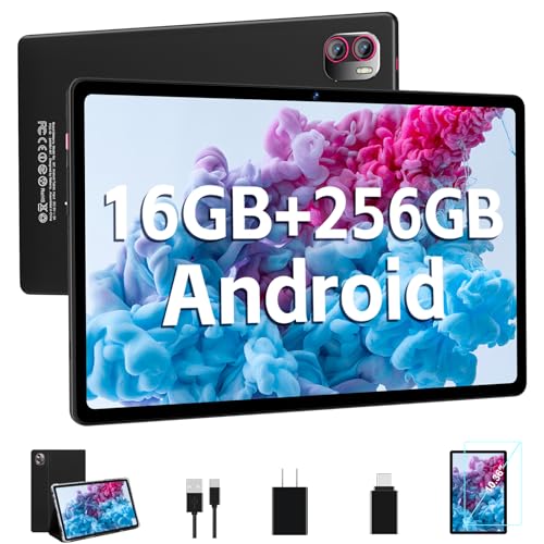 Image of Tablet Android Tablet PC 10.36-Inch 2K Screen 16GB RAM + 256GB ROM + TF 1TB Octa-Core 2.0 GHz / 2000 * 1200 8600 mAh / 5MP + 13MP / 5G WiFi /Bluetooth 5.0, with Protective ase Black