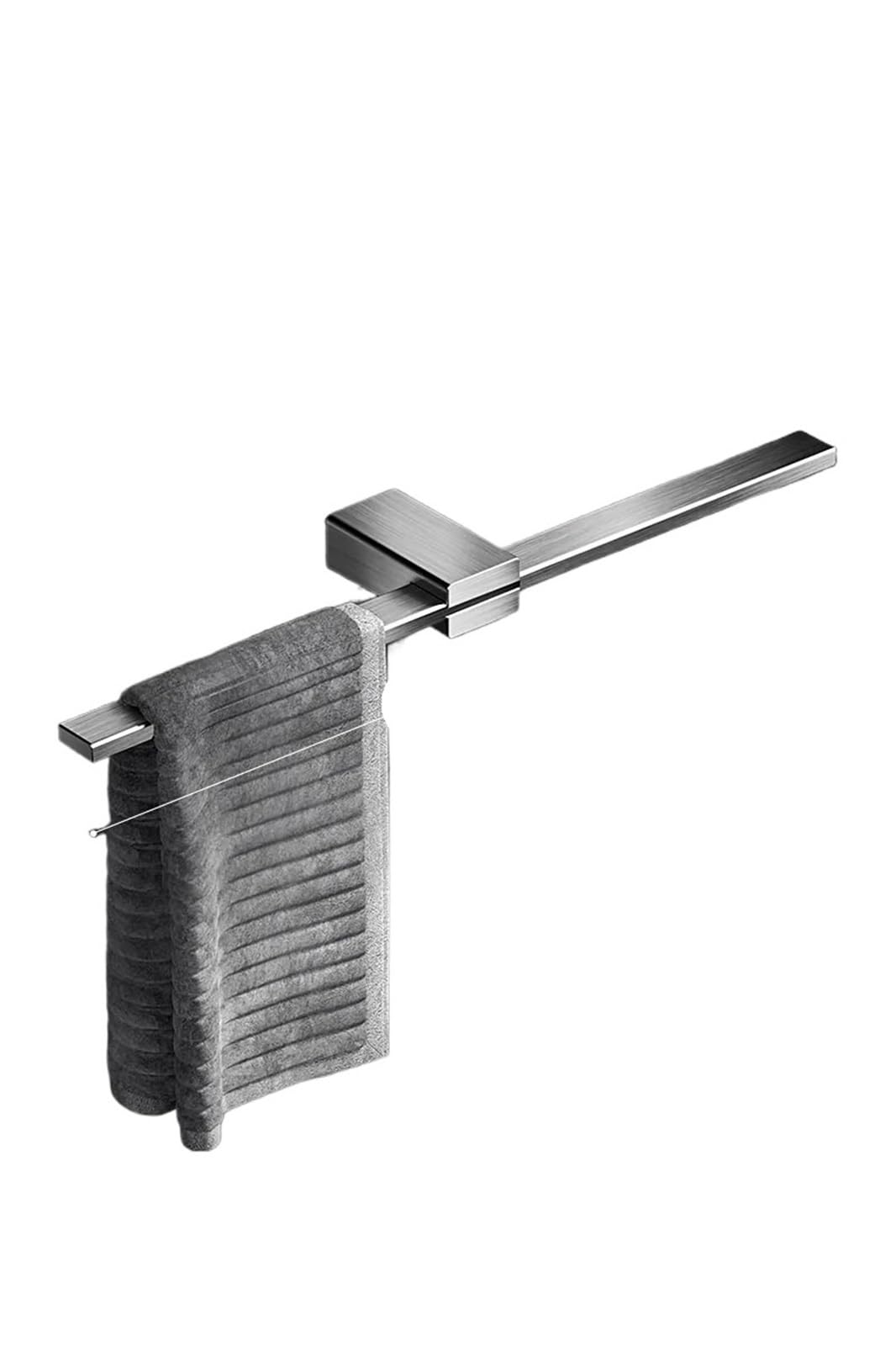 Movable Towel Rack Hanger Bath Holder Wall Bar Bathroom Shelf Kitchen Storage For DIY Tools(60CM Brushed)