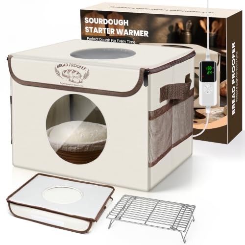 WEAVVIOR Folding Bread Proofing Box, 130°F Bread Proofer with 24H Timer | Sourdough starter warmer, dual viewing windows, 3-sided heating & metal rack included, ideal for bread proofing and yogurt - image 1