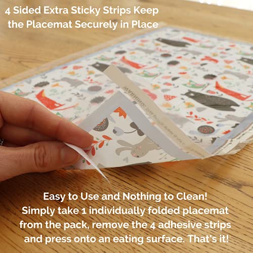 Suessie Disposable Placemats for Baby, Forest Animals (60 Count) - Thumbnail 4