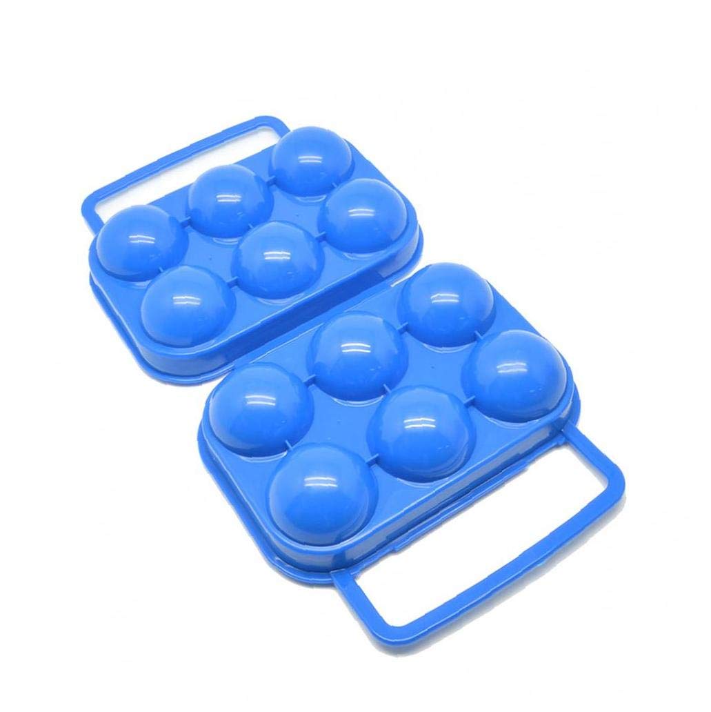 Zycx123 Colorful Plastic Egg Storage Box Portable Folding Egg Carrier Holder Storage Container For 6 Eggs Blue Home Supply