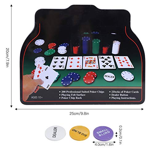 BOLORAMO Chips Poker Set Gamble Game Set Poker Game 200 Chips, für Heim- und Outdoor-Spiele – Bild 5