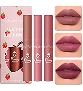 3 Piece Nude Matte Lipstick Set,Natural Velvet Air Moisture Smooth Crayon Lip Stain,Ultimate Nour...