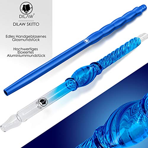DILAW® SKITTO Shisha Set Hookah Aluminium Alu 75cm Wasserpfeife Kaminkopf Komplettset Molassefänger Silikonschlauch Alu… – Bild 6