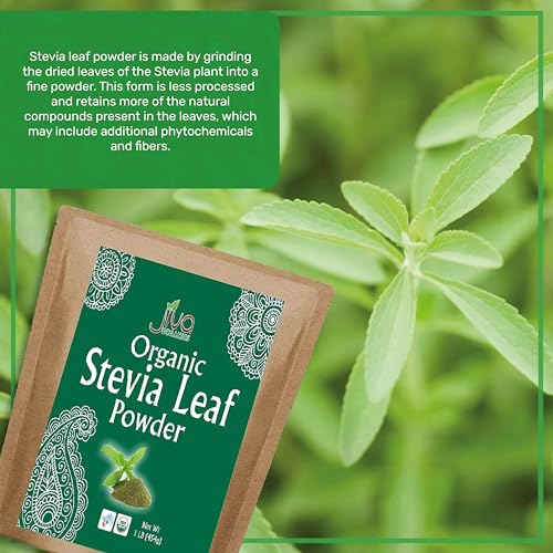 Jiva Organics Natural Unprocessed Stevia Leaf Powder 1 Pound Bulk Kraft Bag thumb #2