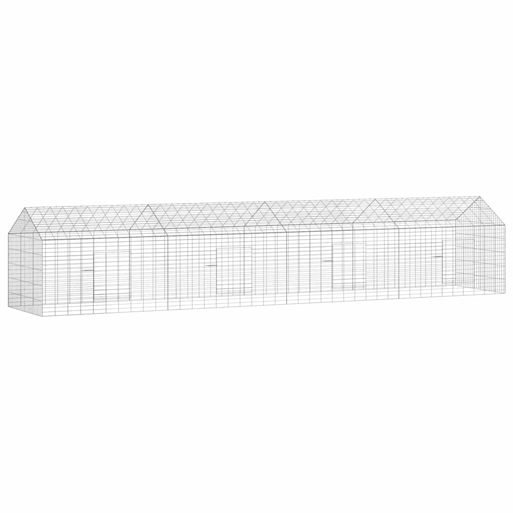 Jaula para conejos, 400 x 78 x 78 cm, acero galvanizado, resistente a la intemperie, para conejos, cobayas, roedores y animales pequeños, adecuado para exteriores e interiores