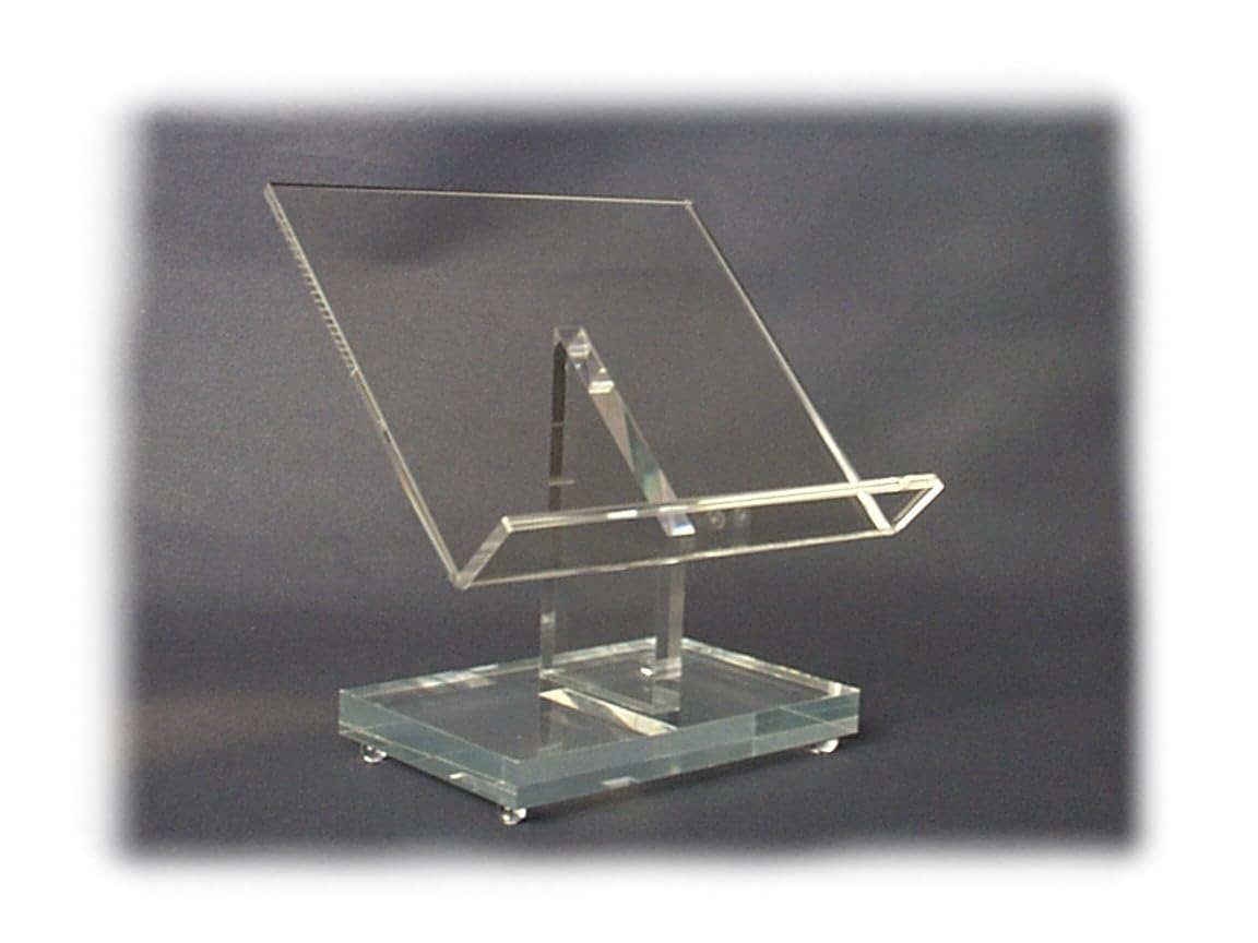 DESIMONLINE Pupitre de table en plexiglass transparent, 25 x 21 cm, bords polis au diamant, handmade in Italy