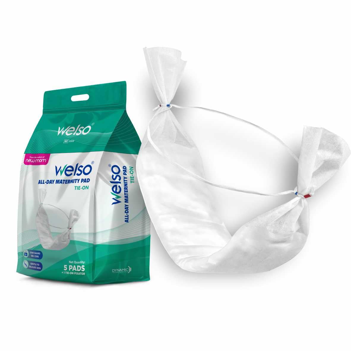 Welso All-Day Sanitary Pads with Built-in Tie-On Fixator | For Heavy Menstrual & Postpartum Bleeding | 5X Absorbency | Pack of 5 Pads-image-25