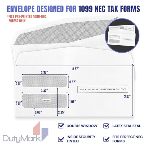 Formularios 1099-NEC para software contable kit de hojas fiscales de 4 partes 2020 7
