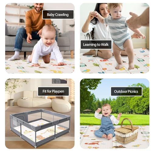 Xvishx Baby Play Mat, 50 X 50 Inch Play Mat Perfect For Use Baby Playpen, Foldable Baby Foam Playmat For Floor, Portable Waterproof Activity Playmats For Babies, Infants And Toddlers thumb #1